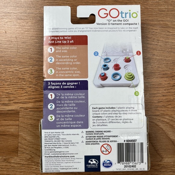 GOtrio O On the Go! Travel Puzzle Game MARBLES BRAIN WORKSHOP NEW - Picture 9 of 12